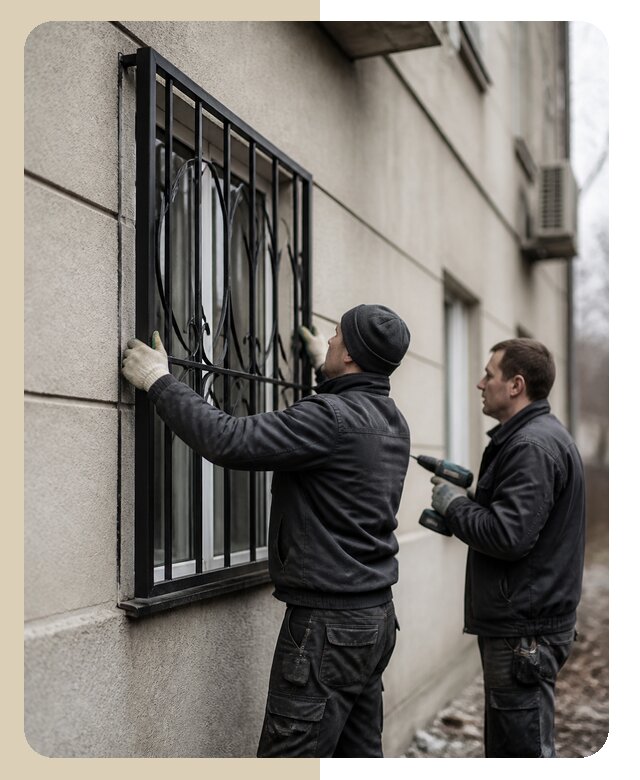 Установка наружных оконных решеток в Рыбинске под ключ